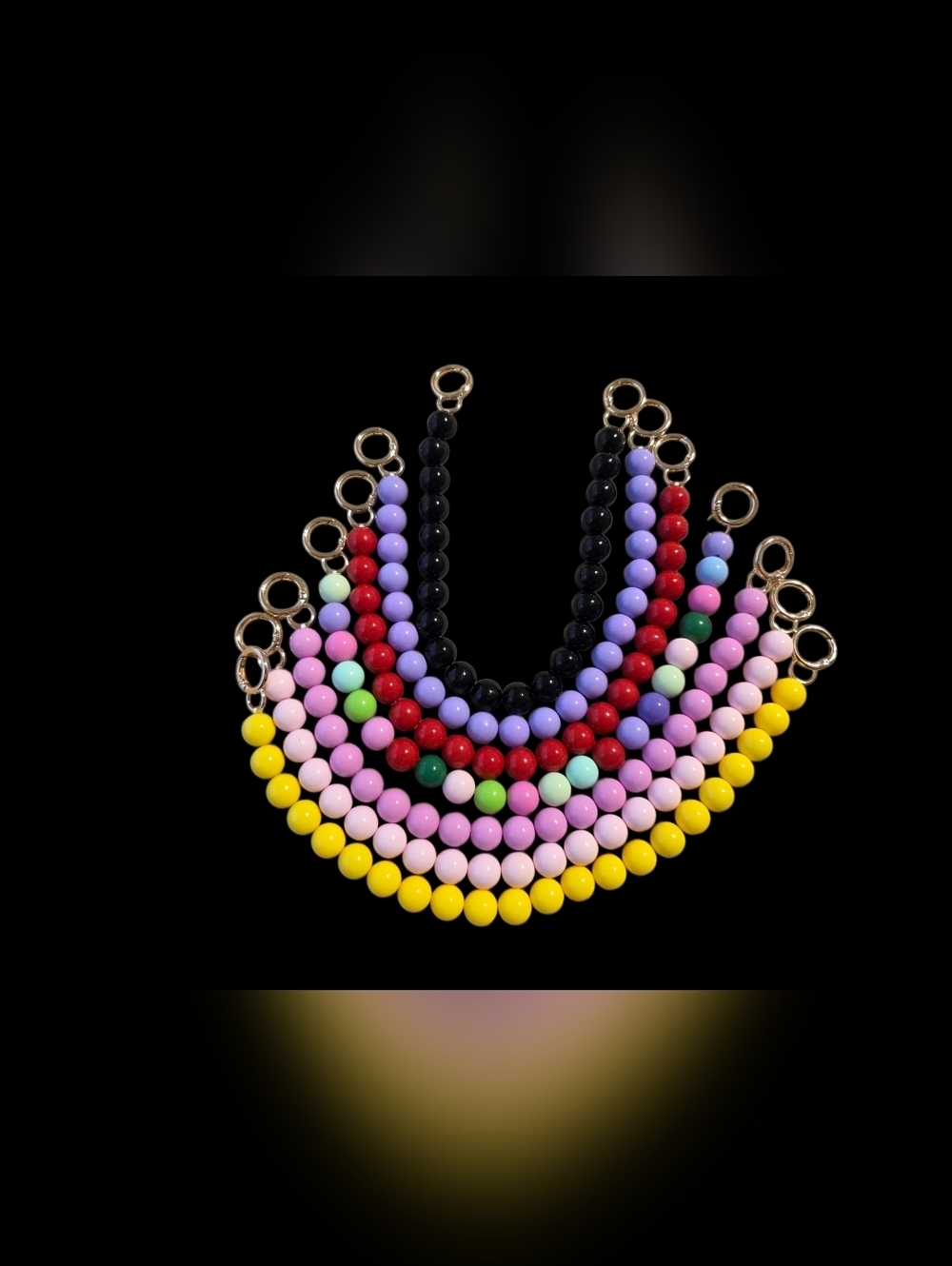 7 PC Beaded Bag Chain Bundle | Colorful Luxe Charms | 15” x 0.5” Straps